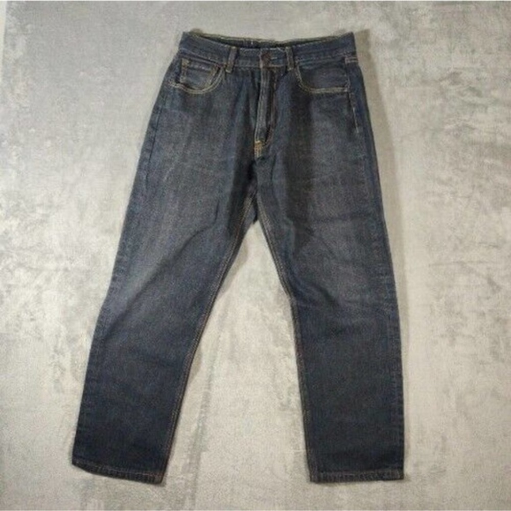 Levis Jeans Mens 34x27 Blue Dark Washed 501 XX Denim Cotton Straight Leg